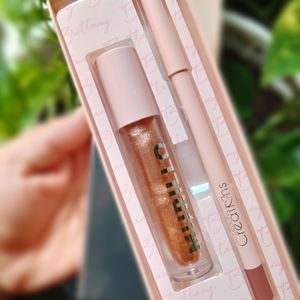 Lip gloss and lip pencil